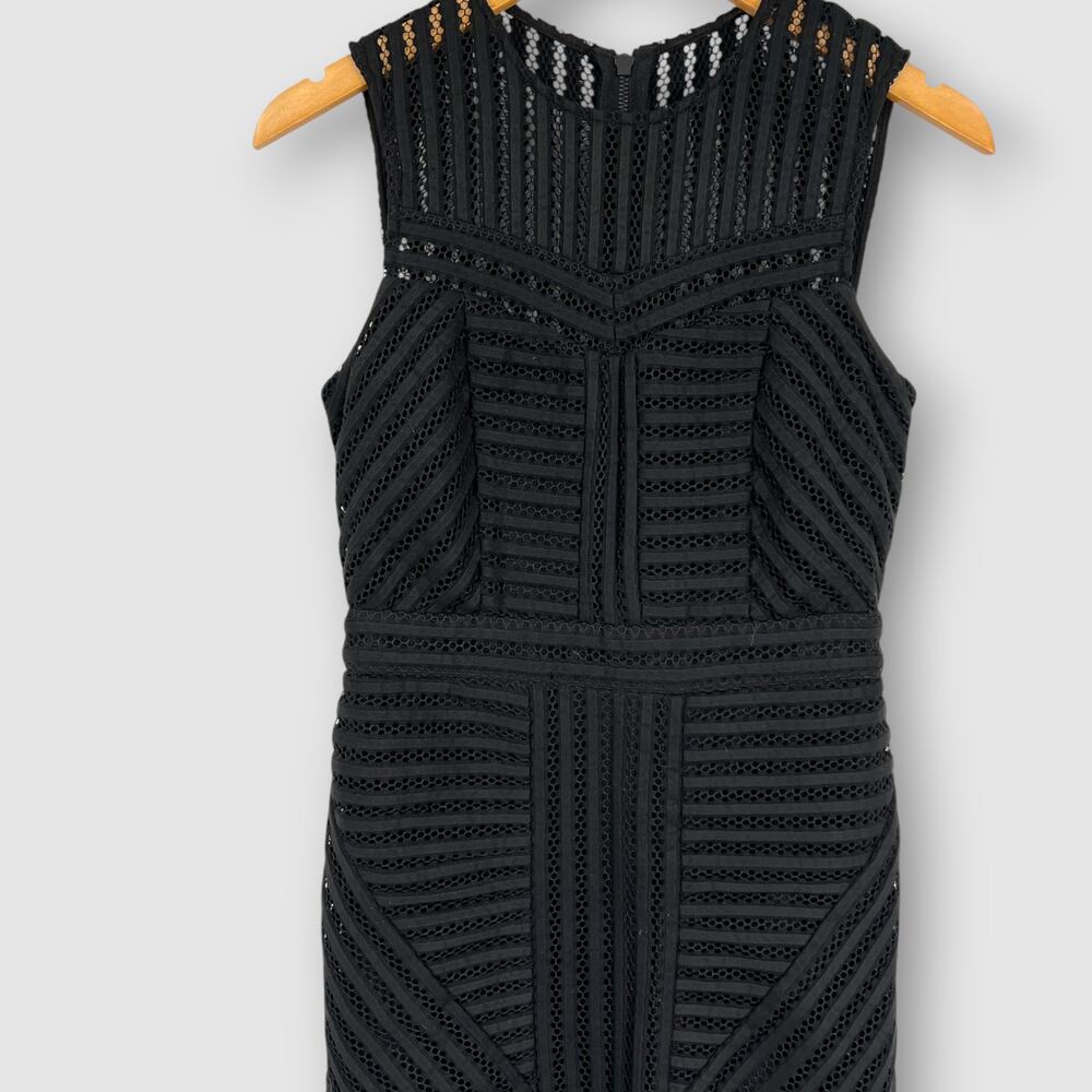 Bardot Black Lace Midi Dress Ruffle Fluted Hem Size 6 - Picture 7 of 7